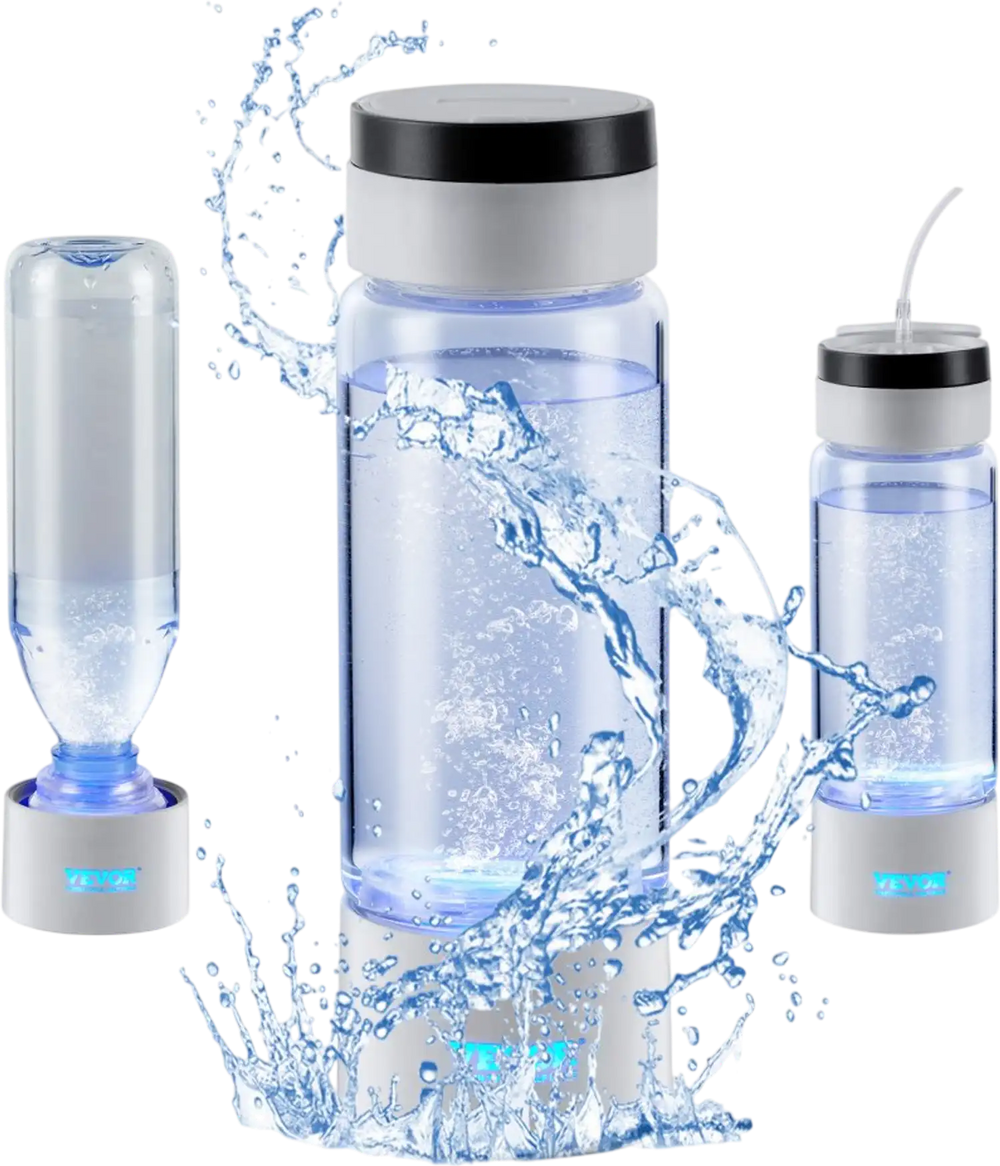 VEVOR Hydrogen Water Bottle Generator, 380 ml / 13.4 oz Capacity Portable Hydrogen Water Maker, SPE Technology Hydrogen Rich Water Ionizer Machine with Nasal Inhalation Tube and Self-Cleaning