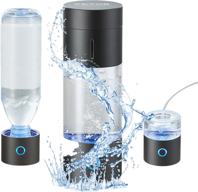 VEVOR Hydrogen Water Bottle Generator, 230 ml / 8.1 oz Capacity Portable Hydrogen Water Maker, SPE Technology Hydrogen Rich Water Ionizer Machine with Nasal Inhalation Tube and Self-Cleaning