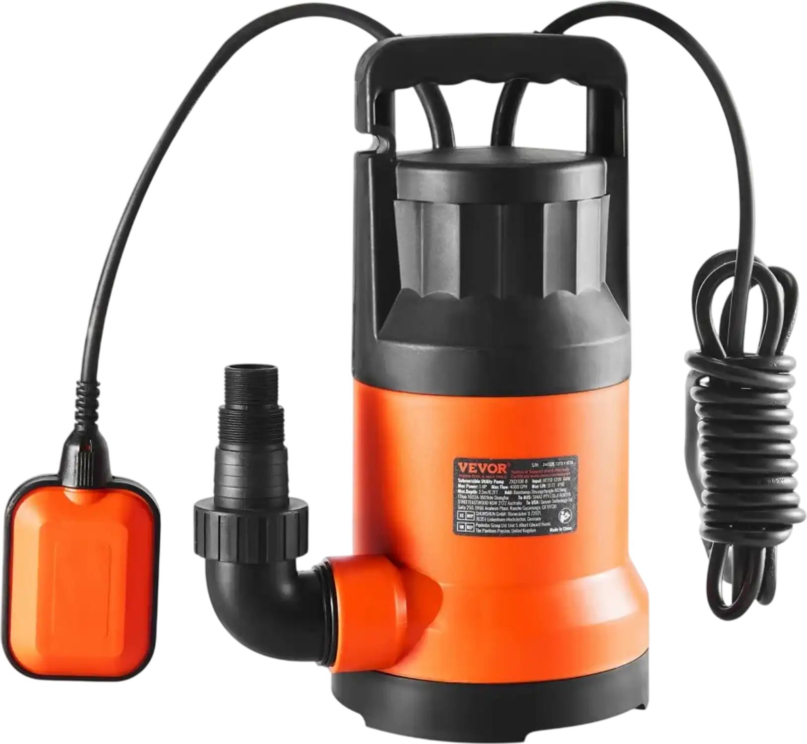 Vevor Utility Pump 1 HP 4000 GPH Submersible Water Pump New