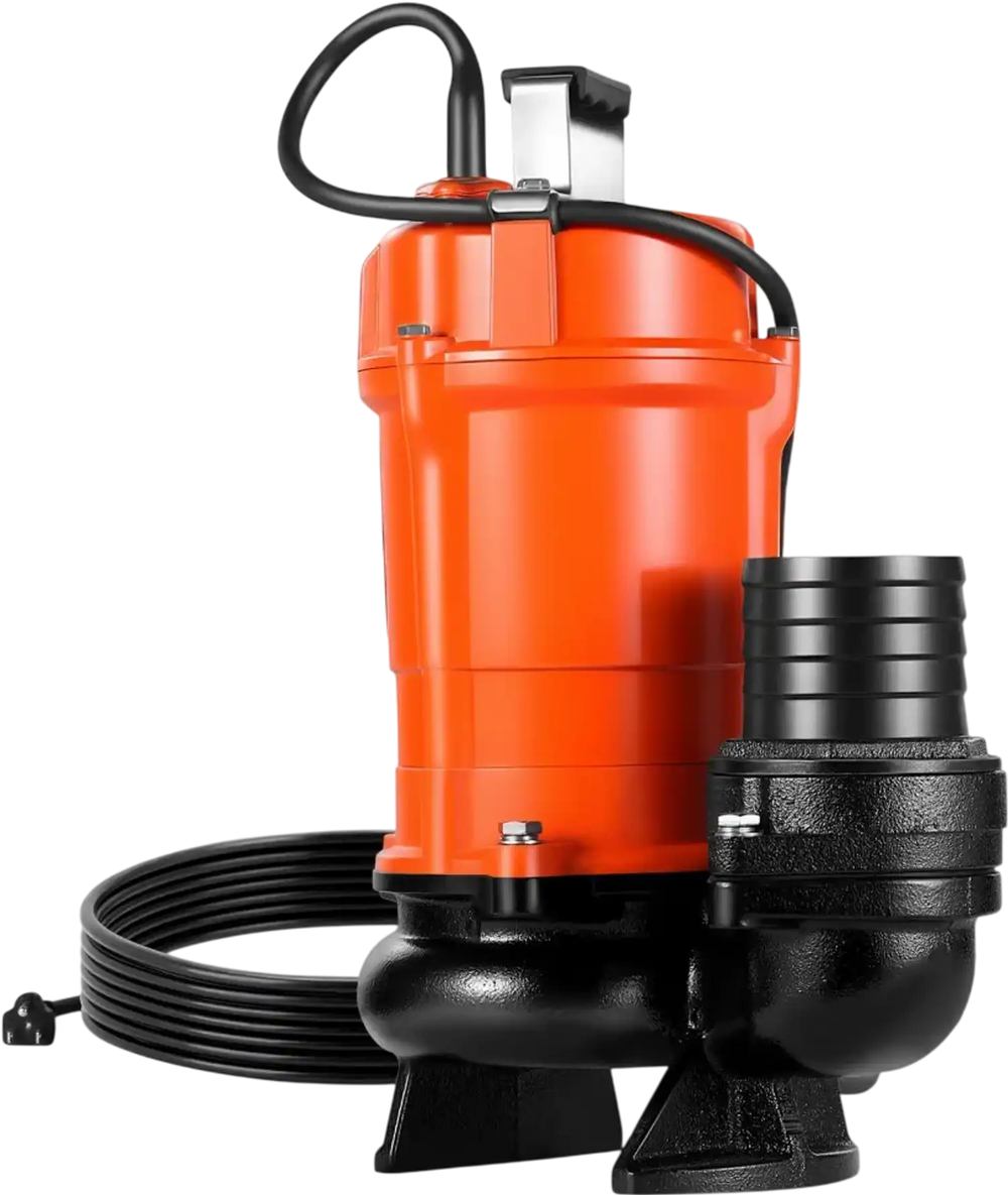 VEVOR 1 HP Submersible Trash Pump, 5000 GPH, 120V Cast Iron Submersible Sump Sewage Pump with 3 in Discharge, 40 ft Max Lift, Drain Dirty Clean Water, for Pools, Garden, Pond, Basement, Flooded Areas