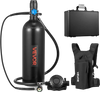 VEVOR Mini Scuba Tank, 1.9L Portable Diving Tank for Underwater Breathing, Reusable Lung Diving Cylinder up to 35 Minutes Dive Time, Emergency Rescue Pony Bottle with Backpack & Case for Snorkeling