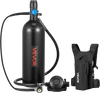 VEVOR Mini Scuba Tank, 1.9L Portable Small Diving Tank for Underwater Breathing, Reusable Lung Diving Cylinder up to 35 Minutes Dive Time, Emergency Rescue Pony Bottle with Backpack for Snorkeling
