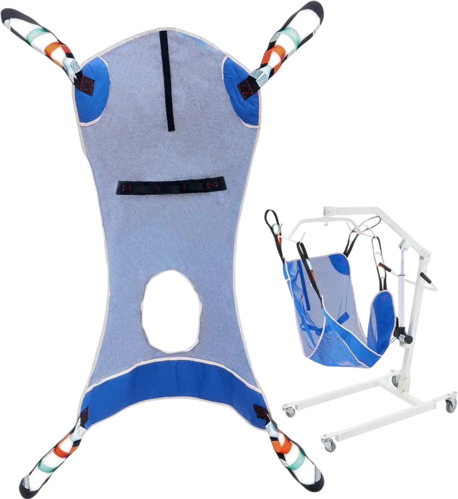 Vevor Patient Lift Sling Full Body Commode Opening Medical Aid M Size New