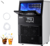 VEVOR Commercial Ice Maker Machine, 80 lbs/24h with 12Lbs Storage, 32 Cubes per Cycle, Stainless Steel Freestanding & Countertop Ice Maker with LED Display & Self-Cleaning, for Home Bar Restaurant