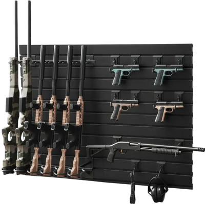 VEVOR Gun Rack, Wall Mount, Heavy-Duty Steel Tactical Rifle Carbine Shotgun Handgun Storage Rack, Securely Holds up to 6 Rifles and 6 Pistols, Modular Firearms Gun Wall Gear Accessories Organizer