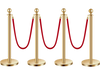VEVOR Stanchions and Velvet Ropes 4Pcs, Hollow Base with Stainless Steel Post, 3 Red Velvet Ropes and Posts, Crowd Control Barriers Gold Stanchions, Red Carpet Runner Poles for Party Supplies