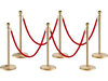 VEVOR Stanchion Post with Velvet Rope, 6-Pack Crowd Control Stanchion with 4PCS 5FT Red Velvet Ropes, Stainless Steel Queue Barrier Line Divider with Fillable Base & Ball Top for Wedding Museum Party