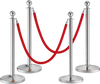 VEVOR Stanchion Post with Velvet Rope, 4-Pack Crowd Control Stanchion with 2PCS 5FT Red Velvet Ropes, Stainless Steel Queue Barrier Line Divider with Fillable Plastic Base, Ball Top for Wedding Museum