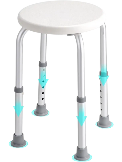 Vevor Shower Chair Adjustable Height Non-Slip Bath Stool 300 lbs New