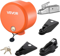 VEVOR Trailer Lock, Fits 1-7/8, 2 & 2-5/16-Inch Straight Tongue Ball Couplers, Heavy Duty Hitch Lock with 4 Keys Secures Security Chains, Anti-Theft RV Trailer Locks for RV, Trailer, Boat