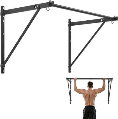 VEVOR Pull Up Bar, 50 in Width Wall Mounted Pull Ups, Adjustable Depth 22