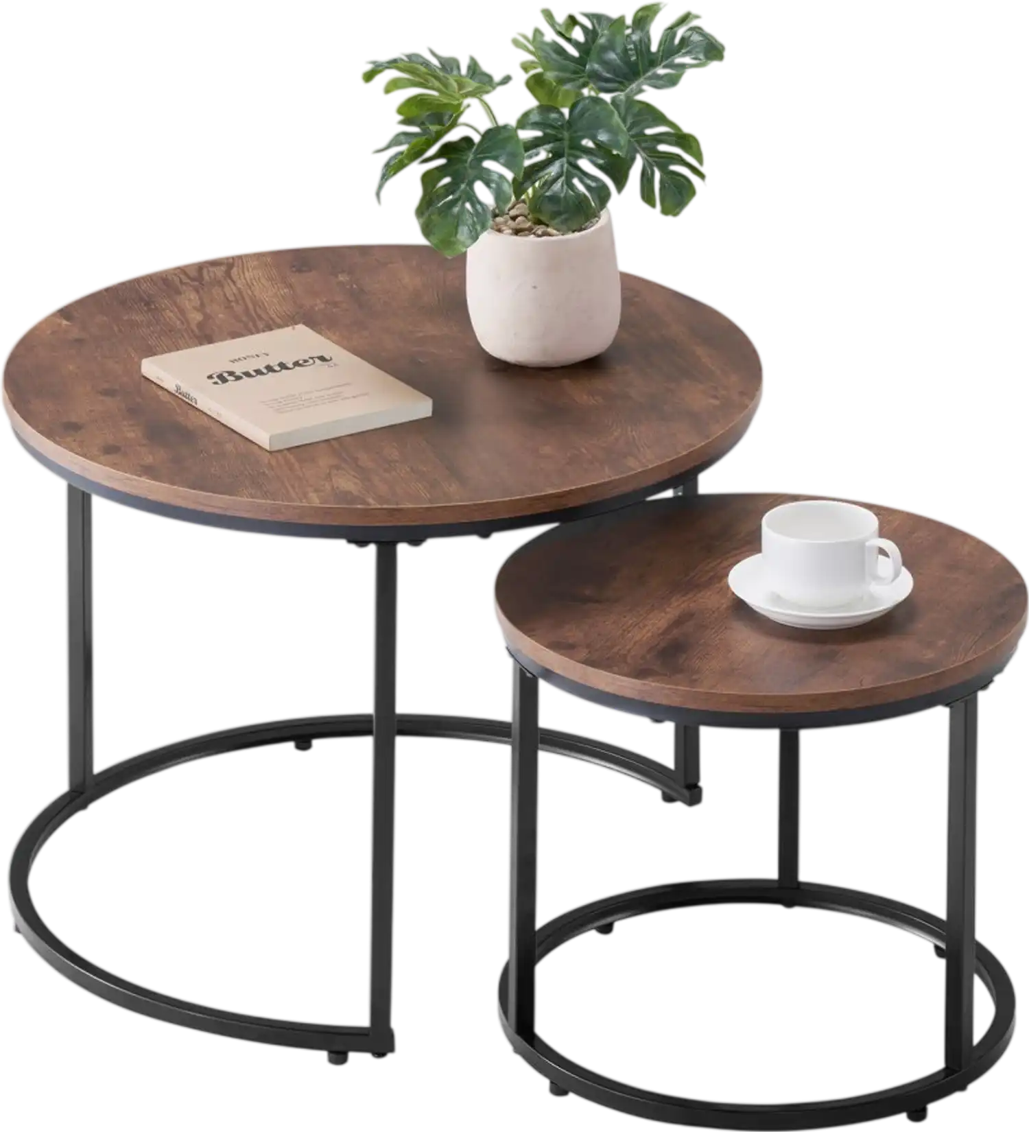 Vevor Coffee Table Nesting Table Set of 2 Round 23.6