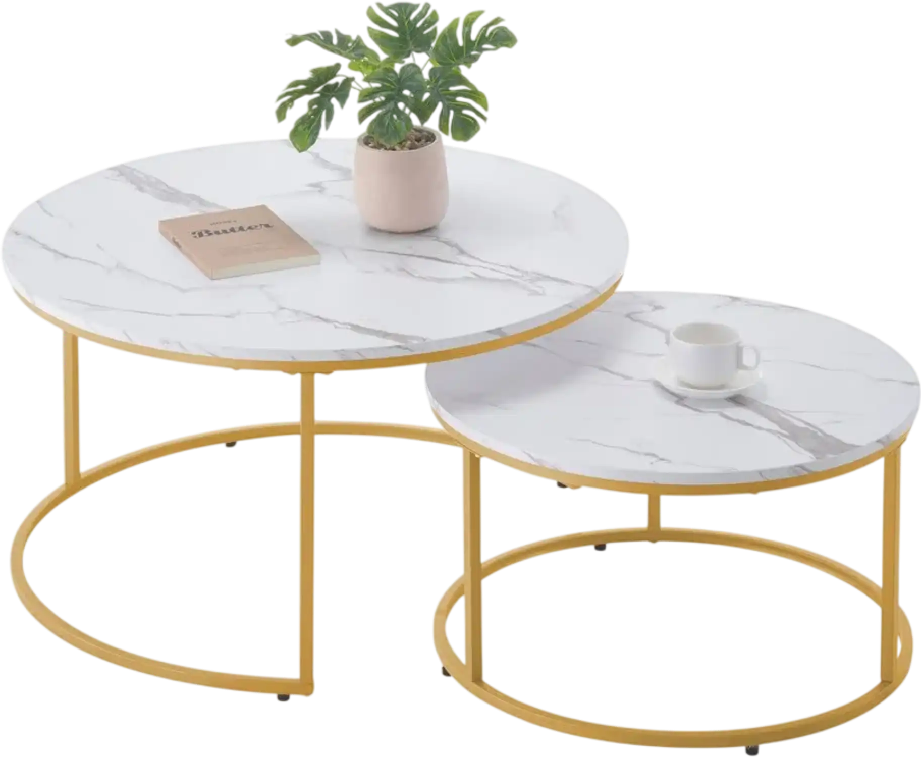 Vevor Coffee Table Nesting Table Set of 2 Round 31.5