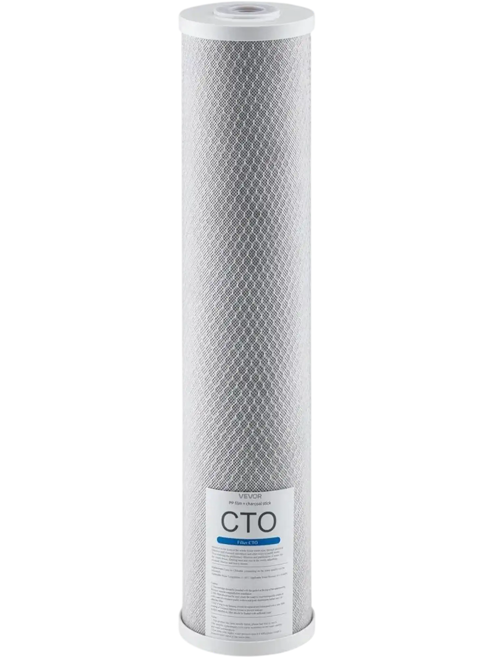 VEVOR Whole House Water Filter Replacement Cartridge, 4.5" x 20" CTO Carbon Block, Replacement Filter for 3-Stage Whole Home Water Filtration System, Reduce Chlorine, Bad Taste, Odor