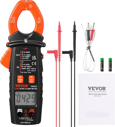 Vevor Clamp Meter Digital Multimeter 6000 Count 600A New