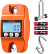 VEVOR Digital Crane Scale, 880 lbs/400 kg Max Capacity, Handheld Hanging Scale with Cast Aluminum Case & LCD Display, 0.2 lbs Division & 3 Unit Switch, Auto-Off Setting for Farm Hunting Fishing, Orange