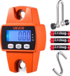 VEVOR Digital Crane Scale, 660 lbs/300 kg Max Capacity, Handheld Hanging Scale with Cast Aluminum Case & LCD Display, 0.1 lbs Division & 3 Unit Switch, Portable Design for Farm Hunting Fishing, Orange