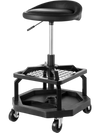 VEVOR Rolling Shop Stool, Pneumatic Garage Seat/Work Stool with 300 lbs Capacity, Adjustable Height Roller Creeper Seat, 360° Swivel Padded Workshop Stool with Casters, for Garage, Shop & Auto Repair