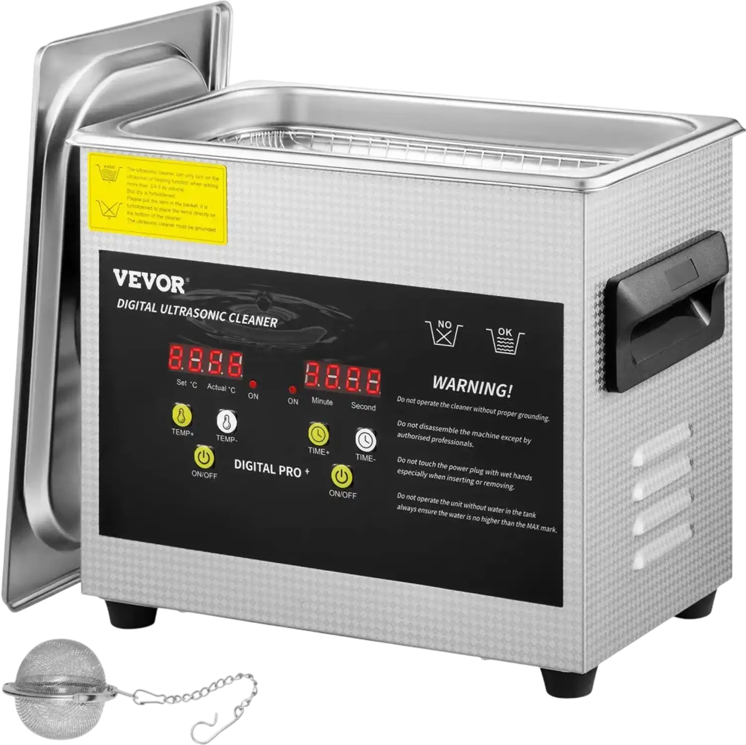 Vevor Ultrasonic Cleaner 3L Digital Parts Cleaner with Heater Timer New