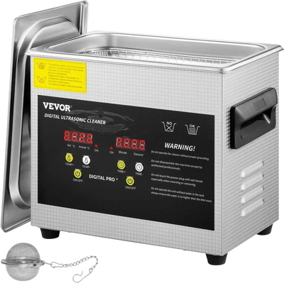 VEVOR 3L Upgraded Ultrasonic Cleaner (200W Heater,120W Ultrasonic) Professional Digital Lab Ultrasonic Parts Cleaner with Heater Timer for Jewelry Glasses Parts Cleaning
