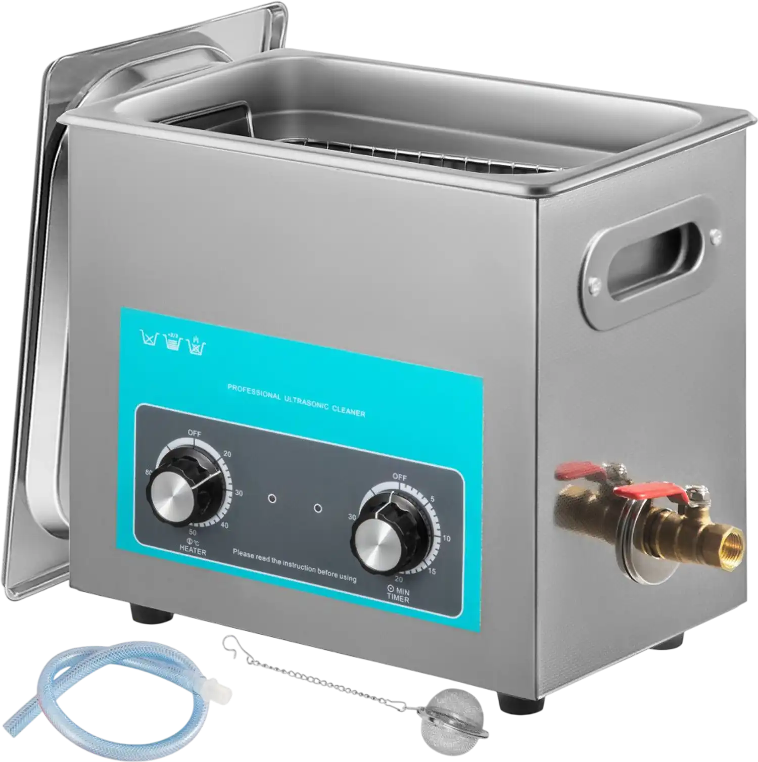 Vevor Ultrasonic Cleaner 6L Stainless Steel Heater Timer Knob Control New