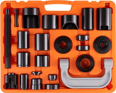 VEVOR Ball Joint Press Kit, 25 pcsTool Kit, C-press Ball joint Remove and Install Tools, for Most 2WD and 4WD Cars, Heavy Duty Ball Joint Repair Kit for Automotive Repairing