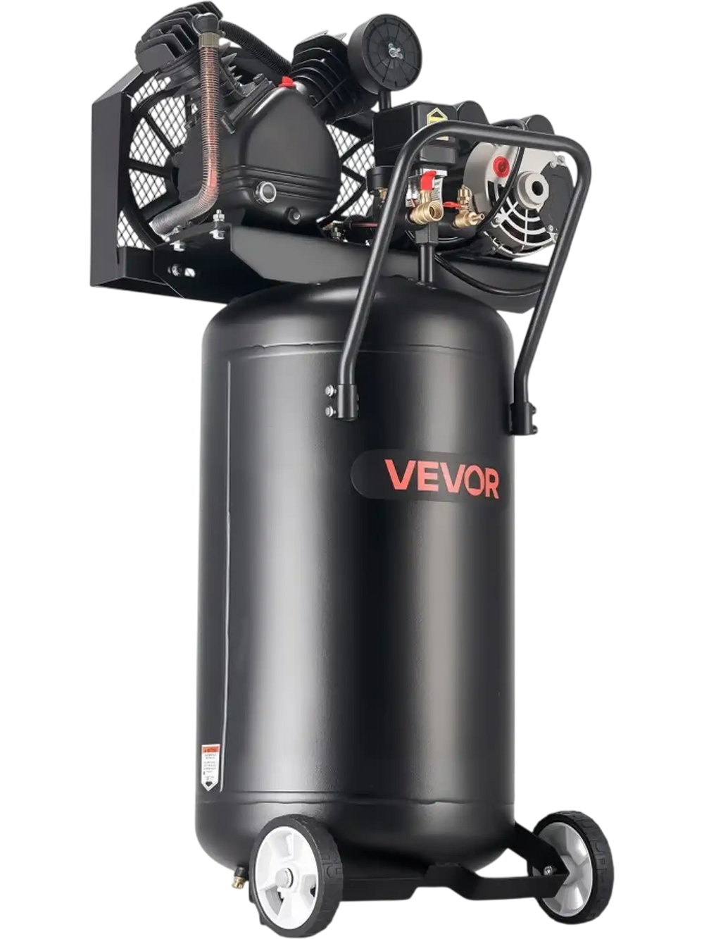 VEVOR 25-Gallon Air Compressor, 2HP 5.5 SCFM at 90PSI, Max 200PSI Pressure Oil-Lubricated Air Compressor Tank, Portable on Wheels for Auto Repair, Tire Inflation, Spray Painting, Woodwork Nailing, 120V