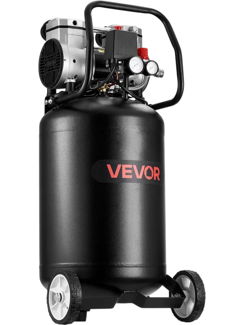 VEVOR 10-Gallon Air Compressor, 2HP 4.8 SCFM at 90PSI, Max 125PSI Pressure Oil-Free Air Compressor Tank, Portable on Wheels for Auto Repair, Tire Inflation, Spray Painting, Woodwork Nailing, 120V
