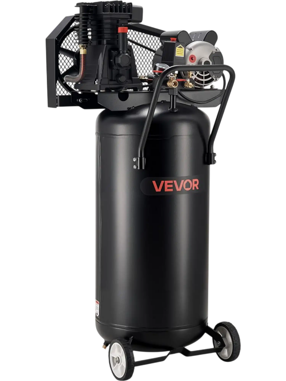 VEVOR 30-Gallon Air Compressor, 2HP 5.3SCFM at 90PSI, Max 125PSI Pressure Oil-Lubricated Air Compressor Tank, Portable on Wheels for Auto Repair, Tire Inflation, Spray Painting, Woodwork Nailing, 120V
