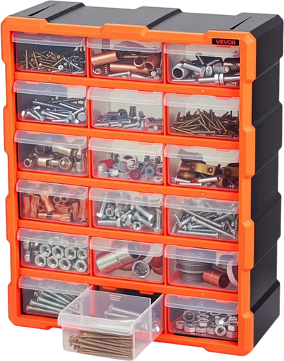 Vevor Storage Organizer 18-Drawer Wall-Mounted Stackable Small Parts Cabinet New