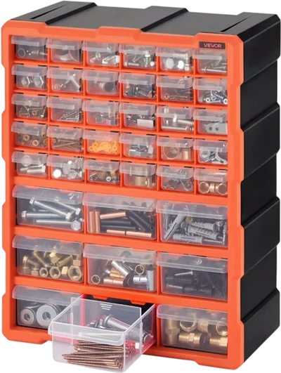 Vevor Small Parts Organizer 39-Drawer Wall-Mounted Stackable Storage Cabinet New