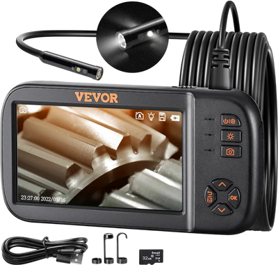 VEVOR Borescope Camera, Triple Lens Endoscope Camera with Light, 4.5
