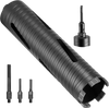 VEVOR Core Drill Bit, 2-1/2 inch Diameter, 9-1/2 inch Drilling Depth, 5/8-11 Internal Thread, Diamond Dry Coring Bit with 3 Adapters, Pilot Drill and Hex Wrench, for Concrete, Red Bricks, and Masonry