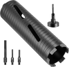 VEVOR Core Drill Bit, 3 inch Diameter, 9-1/2 inch Drilling Depth, 5/8-11 Internal Thread, Diamond Dry Coring Bit with 3 Adapters, Pilot Drill and Hex Wrench, for Concrete, Red Bricks, and Masonry