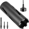 VEVOR Core Drill Bit, 3-1/2 inch Diameter, 9-1/2 inch Drilling Depth, 5/8-11 Internal Thread, Diamond Dry Coring Bit with 3 Adapters, Pilot Drill and Hex Wrench, for Concrete, Red Bricks, and Masonry