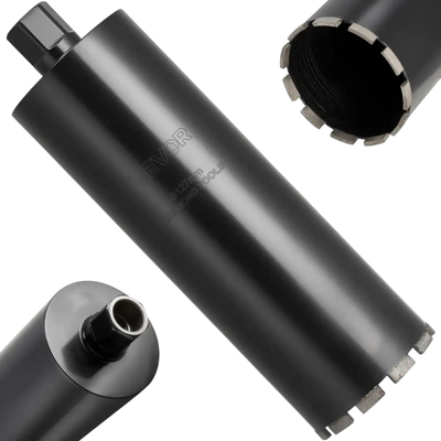 VEVOR Core Drill Bit, 5 inch Diameter, 14 inch Drilling Depth, 1-1/4 in-7 Internal Thread, High-Precision Welding Technology, Wet Diamond Core Bit for Reinforced Concrete, Red Bricks, and Masonry