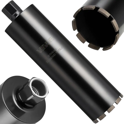 VEVOR Core Drill Bit, 4-1/2 inch Diameter, 14 inch Drilling Depth, 1-1/4 in-7 Internal Thread, High-Precision Welding Technology, Wet Diamond Core Bit for Reinforced Concrete, Bricks, and Masonry