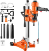VEVOR Diamond Core Drilling Machine, Max 8" Drilling Capacity, 2-in-1 Handheld/Stand-Mount Dry and Wet Concrete Core Drill Rig with 4 Drill Bits, Rolling Wheeled Base, 1500W 2-Speed 950RPM/2200RPM