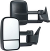 VEVOR Towing Mirrors, Left & Right Pair Set for Chevrolet Silverado (1988-1998)/GMC, Tow Mirror with Plane and Convex Glass, Manual Controlling Telescoping Folding, and Four-Way Adjustment, Black