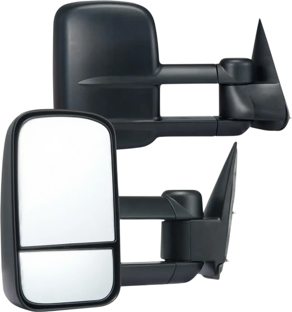 VEVOR Towing Mirrors, Left & Right Pair Set for Chevrolet Silverado (1999-2007)/GMC/Cadillac, Tow Mirror with Plane & Convex Glass, Manual Controlling Telescoping Folding, Four-Way Adjustable, Black