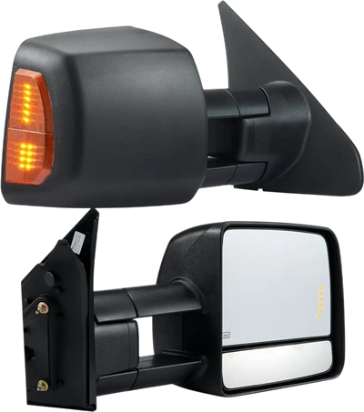 Vevor Towing Mirrors Pair Set for 2007-2016 Toyota Tundra Power Heated with Signal Light Black New