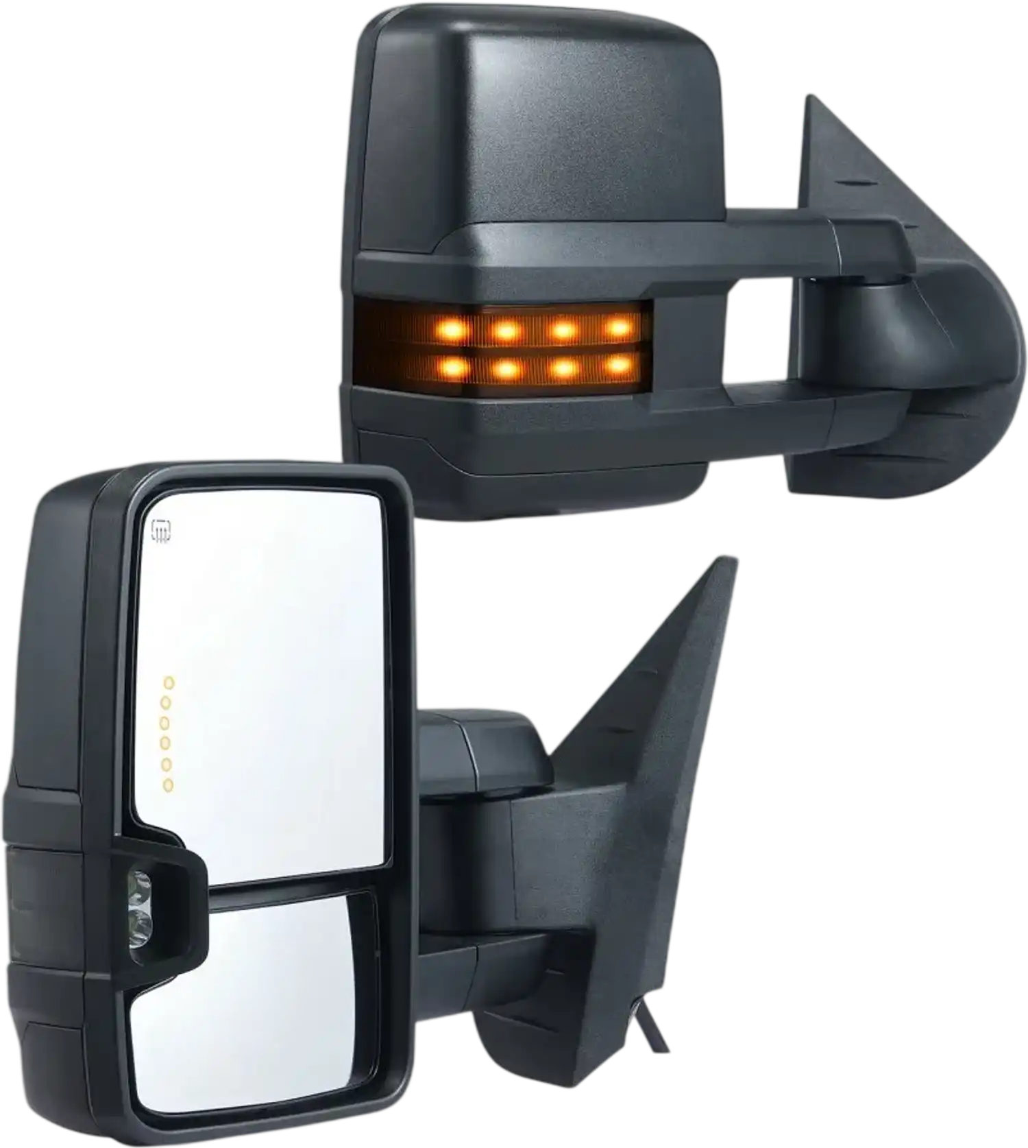 Vevor Towing Mirrors Pair Set for Chevrolet Silverado GMC Cadillac Power Heated with Signal Light LED Driving Light Black New