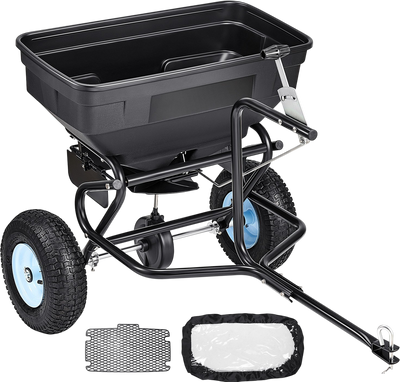 Vevor Towable Broadcast Spreader 130 lb. Capacity 9.8 ft. Spreading Width 13 in. Tires New