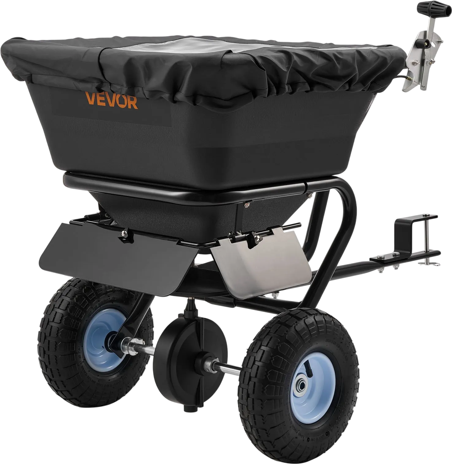 Vevor Tow-Behind Spreader 9.8 ft. Broadcast Width 85 lb. Hopper with 10