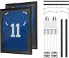 VEVOR Jersey Frame Display Case, 31.3 x 23.2 in, Wooden Sport Jersey Shadow Box with 98% UV Protection PC Panel and Hanger, Magnetic Lock, for Baseball Basketball Football Hockey Shirt Uniform, 2 Pack