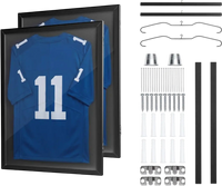VEVOR Jersey Frame Display Case, 31.3 x 23.2 in, Wooden Sport Jersey Shadow Box with 98% UV Protection PC Panel and Hanger, Magnetic Lock, for Baseball Basketball Football Hockey Shirt Uniform, 2 Pack