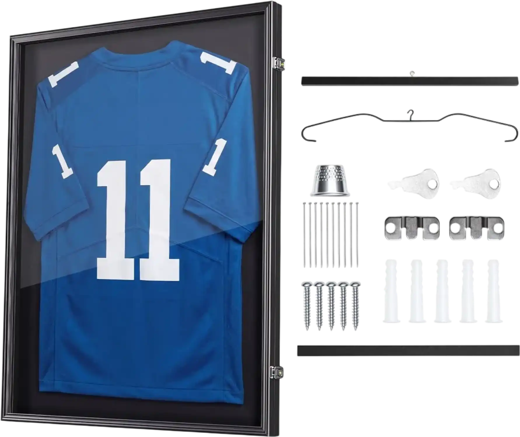 Vevor Jersey Frame Display Case Lockable Wooden Shadow Box 35.4