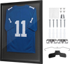 VEVOR Jersey Frame Display Case, 35.4 x 27.6 x 1.2 in, Wooden Sport Jersey Shadow Box with 98% UV Protection PC Panel and Hanger, for Baseball Basketball Football Hockey Shirt Sport Uniform, Black