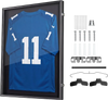 VEVOR Jersey Frame Display Case, 36.4 x 28.3 x 1.5 in, Wooden Sport Jersey Shadow Box with 98% UV Protection PC Panel and Hanger, Magnetic Lock, for Baseball Basketball Football Hockey Shirt Uniform