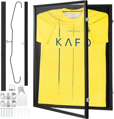 Vevor Jersey Display Frame Case Lockable Sports Shadow Box 24